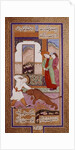 Khurstan and the lion by Riza Abbasi