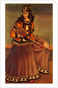 Lady sitting on a dais playing a sort of lute. Tehran, Iran, Qajar dynasty, 19th century by Unknown