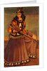 Lady sitting on a dais playing a sort of lute. Tehran, Iran, Qajar dynasty, 19th century by Unknown