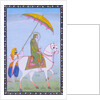 Ranjit Singh on horseback. Punjab, Pakistan, mid-19th century by Unknown