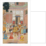 Prince on a throne in a courtyard by Unknown