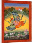 Vishnu and Lakshmi riding the bird Garuda by Unknown