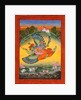 Vishnu and Lakshmi riding the bird Garuda by Unknown