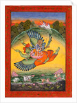 Vishnu and Lakshmi riding the bird Garuda by Unknown