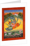 Vishnu and Lakshmi riding the bird Garuda by Unknown