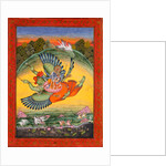 Vishnu and Lakshmi riding the bird Garuda by Unknown