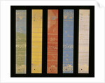 Five strips of patterned oriental paper by Unknown