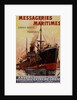Messageries Maritimes advertising french cargo boats by Unknown