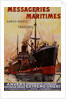 Messageries Maritimes advertising french cargo boats by Unknown