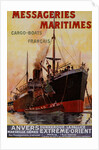 Messageries Maritimes advertising french cargo boats by Unknown