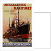 Messageries Maritimes advertising french cargo boats by Unknown