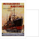Messageries Maritimes advertising french cargo boats by Unknown