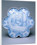 Tray with tea party scene by Unknown