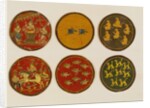 Six playing cards from a set of 121. Kurnaul, India, 19th century by Unknown