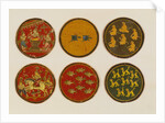 Six playing cards from a set of 121. Kurnaul, India, 19th century by Unknown
