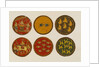 Six playing cards from a set of 121. Kurnaul, India, 19th century by Unknown