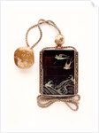 Inro depicting birds in flight over the sea by Shibayama