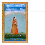 A lady with a bowl of rose flowers by Unknown