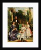 Family in a conservatory by H. R. Miller