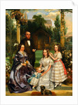 Family in a conservatory by H. R. Miller