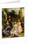 Family in a conservatory by H. R. Miller