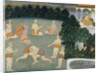 Wrestlers watched by a Prince by Unknown