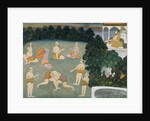 Wrestlers watched by a Prince by Unknown
