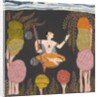 Goda Raga seated holding a vina in a grove by Unknown