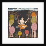 Goda Raga seated holding a vina in a grove by Unknown