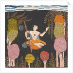 Goda Raga seated holding a vina in a grove by Unknown