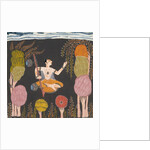 Goda Raga seated holding a vina in a grove by Unknown