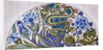 Dish design with Persian foliage, snake and lion by William De Morgan