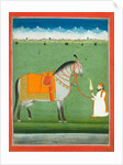 Groom holding a saddled horse. Punjab Plains, Pakistan, mid-19th century by Unknown