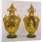 Portraits of Queen Victoria and Prince Albert on a pair of vases. Stoke-on-Trent, Manchester, England, mid-19th century by Unknown