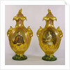 Portraits of Queen Victoria and Prince Albert on a pair of vases. Stoke-on-Trent, Manchester, England, mid-19th century by Unknown