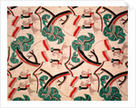 Horsemen and trees furnishing fabric by F. Gregory Brown