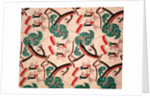 Horsemen and trees furnishing fabric by F. Gregory Brown