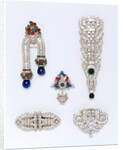 Five Art Deco brooches by Unknown