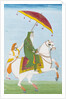 Raja Dhian Singh on horseback by Unknown