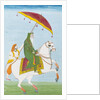 Raja Dhian Singh on horseback by Unknown