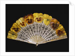 Fan with yellow pansies by Ronot-Tutin