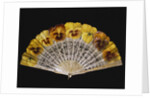 Fan with yellow pansies by Ronot-Tutin