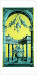 Pillar and Arch style floral archway depicted on wallpaper by Unknown