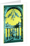 Pillar and Arch style floral archway depicted on wallpaper by Unknown