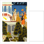 Raja Jagat Singh II walking with ladies on the Palace roof at Udaipur. India, mid-18th century by Unknown