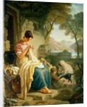 Scottish Peasant Girl Embroidering Muslin by Joshua Cristall