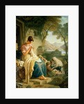 Scottish Peasant Girl Embroidering Muslin by Joshua Cristall