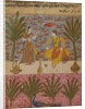A Prince fanned by a girl in a garden by Unknown