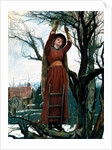 The 24th of December, Cutting the mistletoe, from The Graphic Xmas Number. England, 1886 by Anonymous