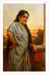 A Lady Holding a Fan by Varma Ravi